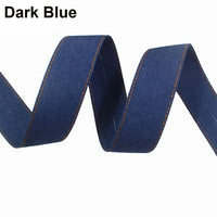 HKM-153107 Denim Ribbon for Hair Accessories and Bowknot Crafting - 1m Length, Multiple Width Options