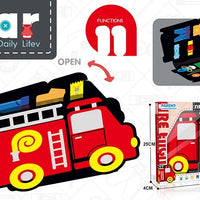 HKM-153107 Educational Fire Truck Learning Board for Babies – Montessori-Inspired Plastic Toy