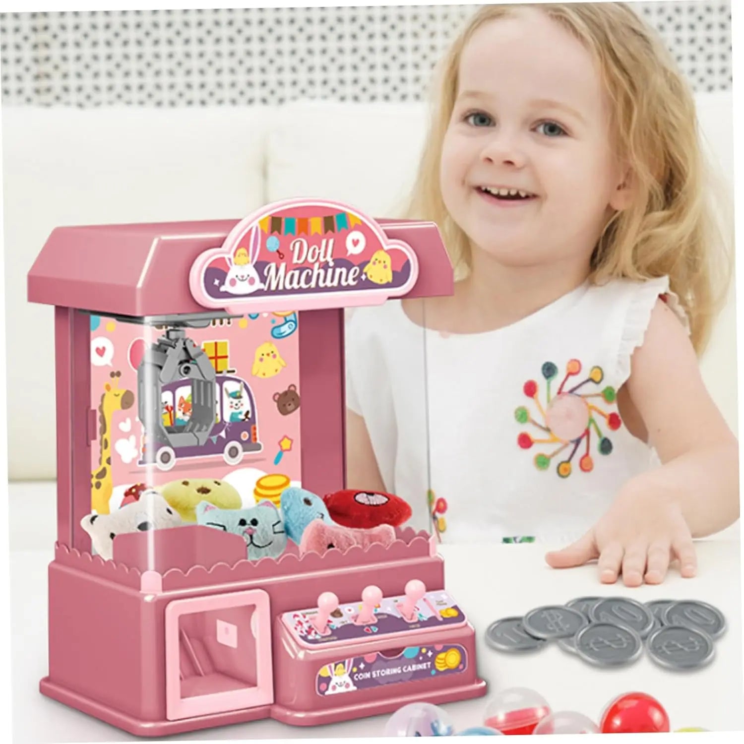 HKM-153235 Mini Claw Doll Machine Educational Toy for Kids, Interactive Fun for Ages 5 and Up