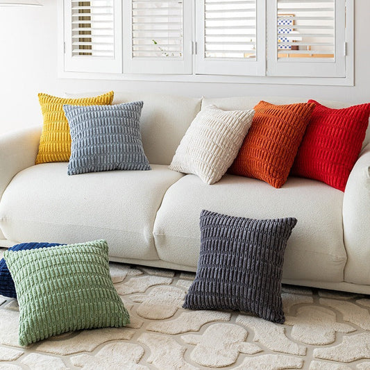 KTX-153235 Simple Wheat Ear Corduroy Pillow in Various Colors and Sizes