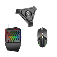 HKM-153299 Eat Chicken Game Set - One-Handed Keyboard & Gaming Mouse Bundle, Compatible with iOS/Android