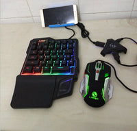 HKM-153299 Eat Chicken Game Set - One-Handed Keyboard & Gaming Mouse Bundle, Compatible with iOS/Android