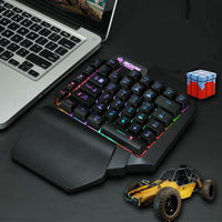 HKM-153299 Eat Chicken Game Set - One-Handed Keyboard & Gaming Mouse Bundle, Compatible with iOS/Android