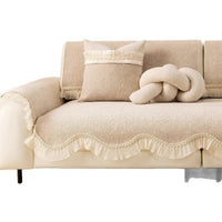 HKM-153491 Solid Color Chenille Sofa Cushion Cover - Simple Style Dust Cover for All Seasons