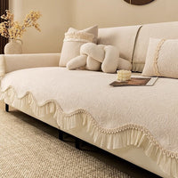 HKM-153491 Solid Color Chenille Sofa Cushion Cover - Simple Style Dust Cover for All Seasons