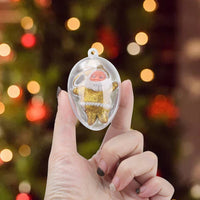 HKM-153555 5-Piece Clear Plastic Fillable Christmas Ornaments for DIY Holiday Decorations