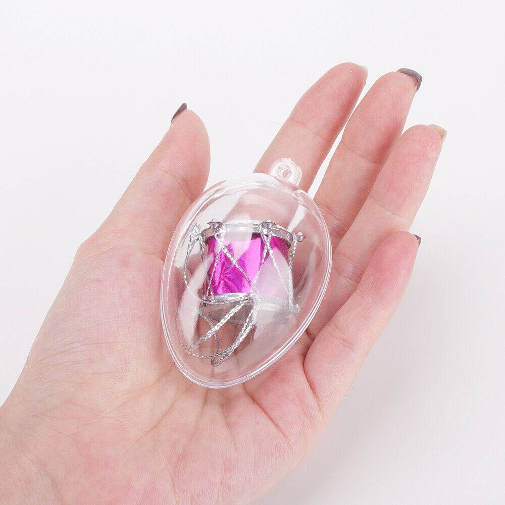 HKM-153555 5-Piece Clear Plastic Fillable Christmas Ornaments for DIY Holiday Decorations