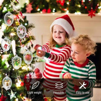 HKM-153555 5-Piece Clear Plastic Fillable Christmas Ornaments for DIY Holiday Decorations