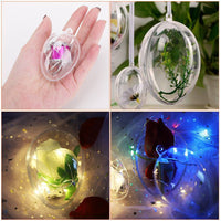 HKM-153555 5-Piece Clear Plastic Fillable Christmas Ornaments for DIY Holiday Decorations