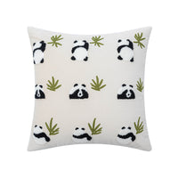 HKM-153555 Cute Cartoon Panda Embroidery Cushion Cover – 45x45cm Decorative Pillow with Colorful Design