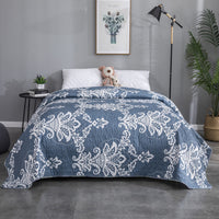 HKM-153747 Cooling Summer Quilt - Plush Polyester Cotton Bed Cover with Floral Pattern, 220x240CM