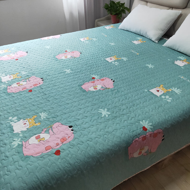 HKM-153747 Cooling Summer Quilt - Plush Polyester Cotton Bed Cover with Floral Pattern, 220x240CM