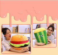 HKM-153811 Cute Cartoon Hamburger Plush Doll - Ideal for Youth Ages 15-35, Filled with Soft PP Cotton
