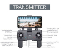 HKM-153939 Folding Quadcopter with GPS, 1080P Camera, and User-Defined Flight Features
