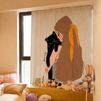 HKM-154131 Korean Style Velcro Curtain - Modern Simple Design with Various Patterns and Colors in Polyester