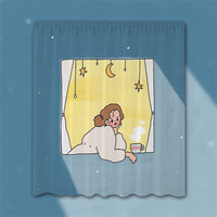 HKM-154131 Korean Style Velcro Curtain - Modern Simple Design with Various Patterns and Colors in Polyester