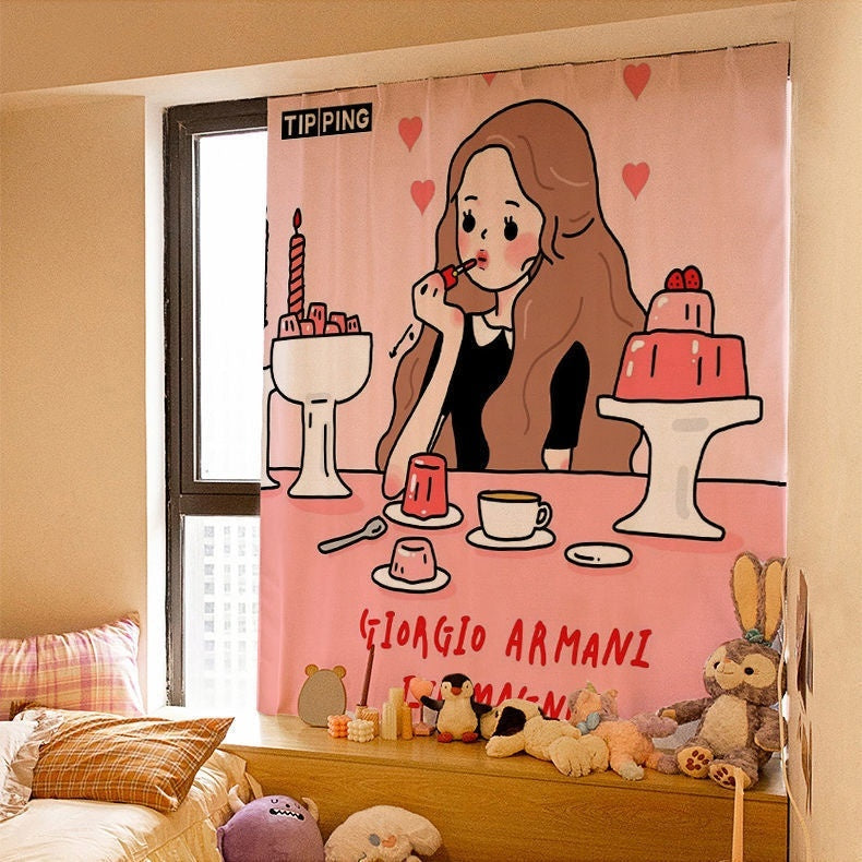 KTX-154131 Korean Style Velcro Curtain - Modern Simple Design with Various Patterns and Colors in Polyester