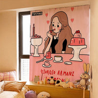 HKM-154131 Korean Style Velcro Curtain - Modern Simple Design with Various Patterns and Colors in Polyester