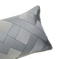 HKM-154259 Dark Gray Geometric Jacquard Cushion, Modern Design 30x50CM, Soft PP Cotton Filling