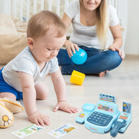 HKM-154259 Kids Supermarket Checkout Counter Cash Register Toy – Interactive Playset for Ages 7M-6Y