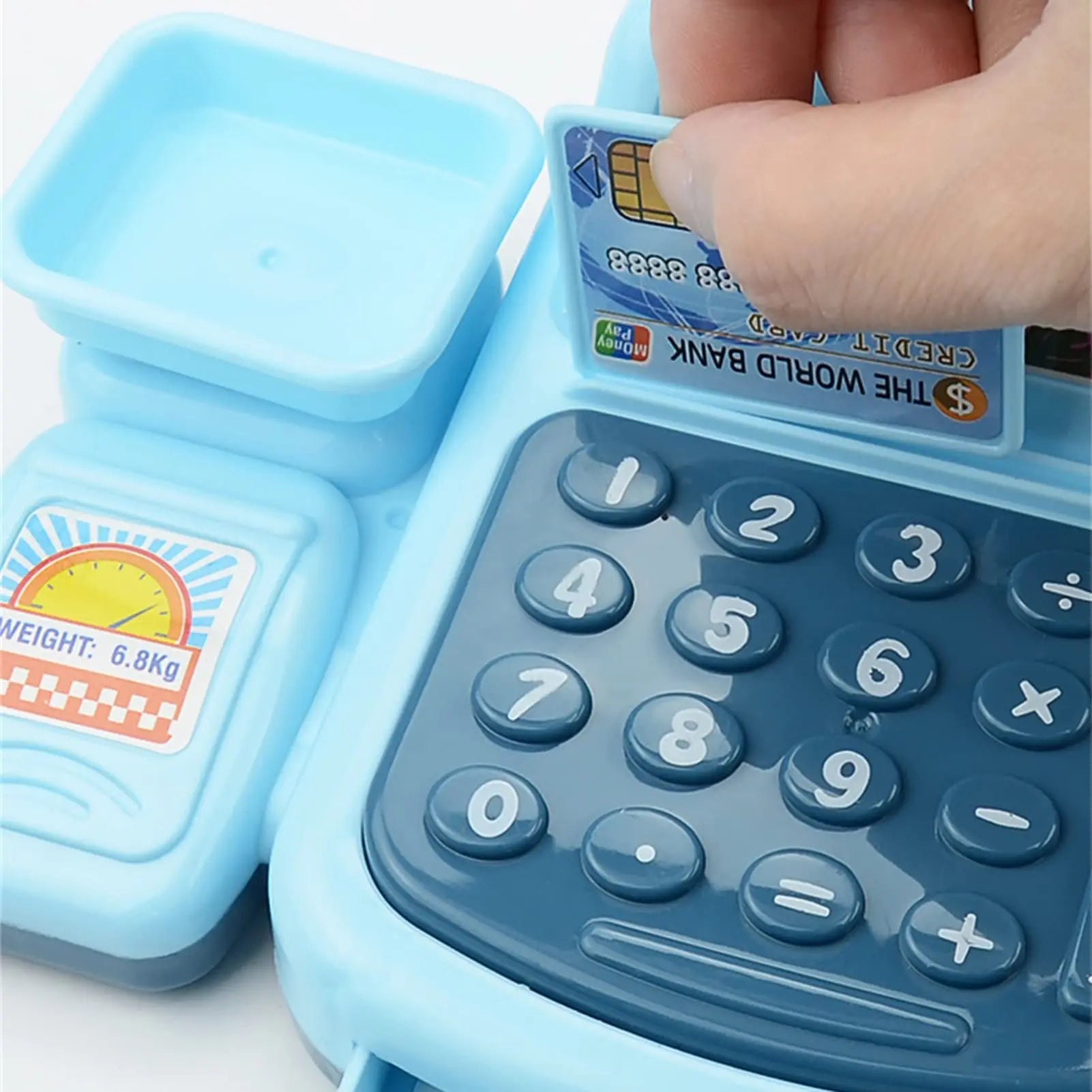 HKM-154259 Kids Supermarket Checkout Counter Cash Register Toy – Interactive Playset for Ages 7M-6Y