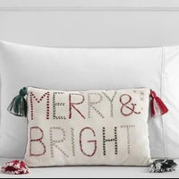 HKM-154387 Christmas Decorative Embroidered Pillows Collection – FALALA, HOHOHO, Snowman, Santa & More