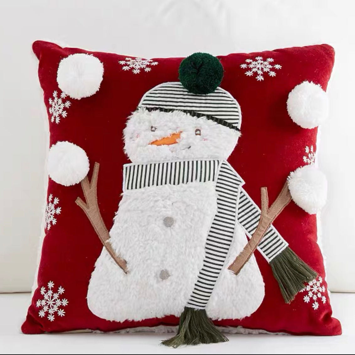 HKM-154387 Christmas Decorative Embroidered Pillows Collection – FALALA, HOHOHO, Snowman, Santa & More