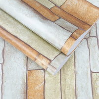 HKM-154515 Self-Adhesive 3D Gray Brick PVC Wallpaper for Home Decoration - 45cm x 10m