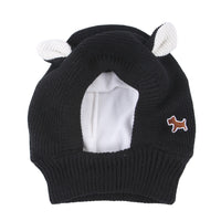 HKM-154579 Knitted Warm & Windproof Hat for Large Dogs - Monochrome Pet Headwear in Pink, Red, Gray, Black, and Beige