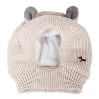 HKM-154579 Knitted Warm & Windproof Hat for Large Dogs - Monochrome Pet Headwear in Pink, Red, Gray, Black, and Beige