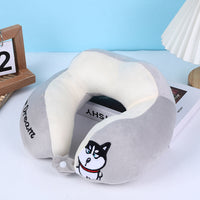 HKM-154707 Cartoon U-Shaped Nap Pillow with Double Embroidery Designs for Kids