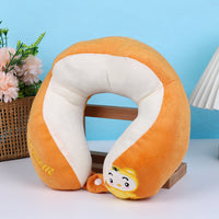 HKM-154707 Cartoon U-Shaped Nap Pillow with Double Embroidery Designs for Kids