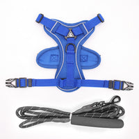 HKM-154771 Vest-Style Pet Dog Leash and Harness Set with Reflective Rope Options
