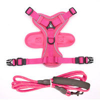 HKM-154771 Vest-Style Pet Dog Leash and Harness Set with Reflective Rope Options