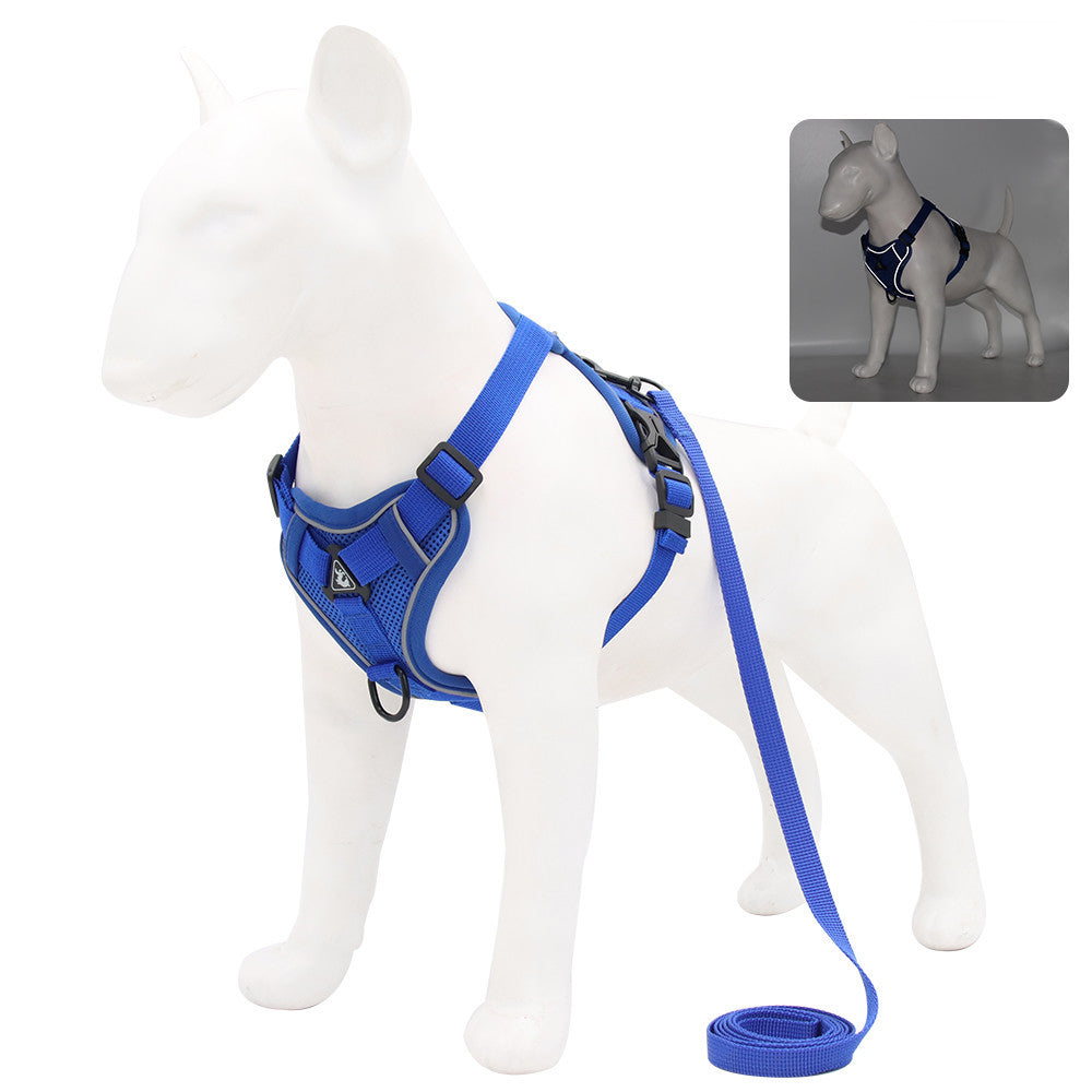 HKM-154771 Vest-Style Pet Dog Leash and Harness Set with Reflective Rope Options
