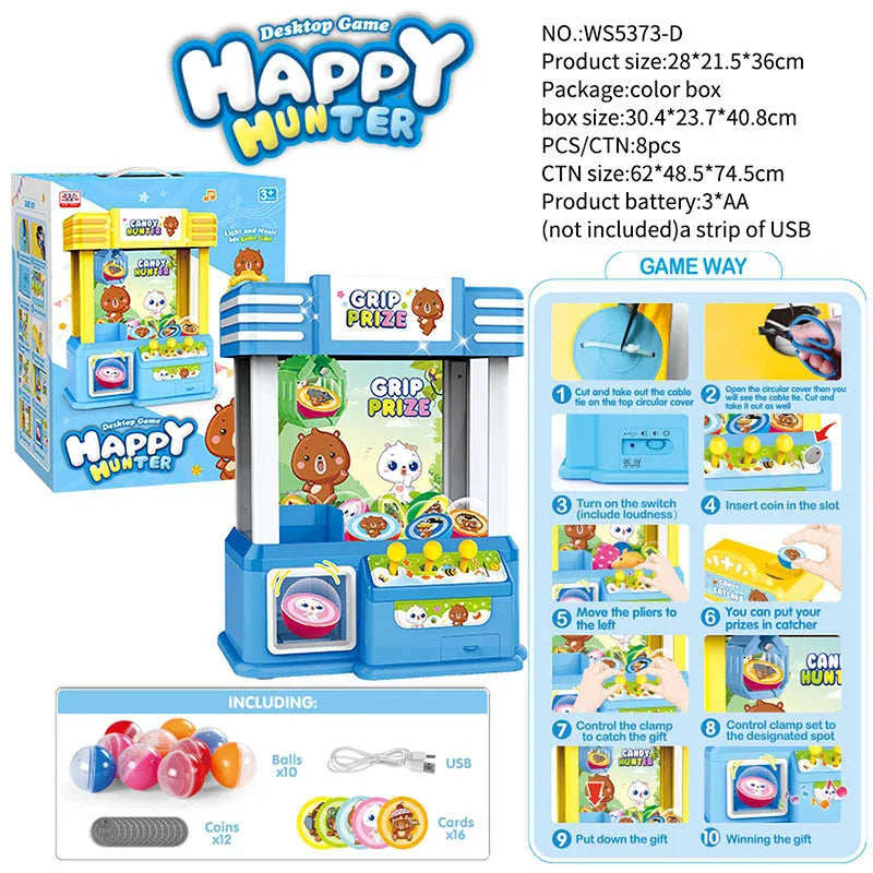 HKM-154835 Electric Mini Claw Machine Toy for Kids - Interactive Doll Game Crane Game, Ages 3+