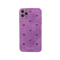 HKM-154835 Purple Heart Silicone Case for iPhone 11, 11 Pro, 11 Pro Max, 8, 8 Plus, 7, 7 Plus, X, XS, XR, XS Max