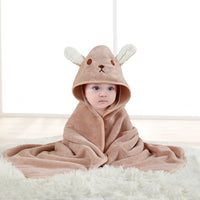HKM-154899 Cartoon Animal Swaddle Bath Towel - Soft Polyester Fiber Baby Blanket, 80x80cm