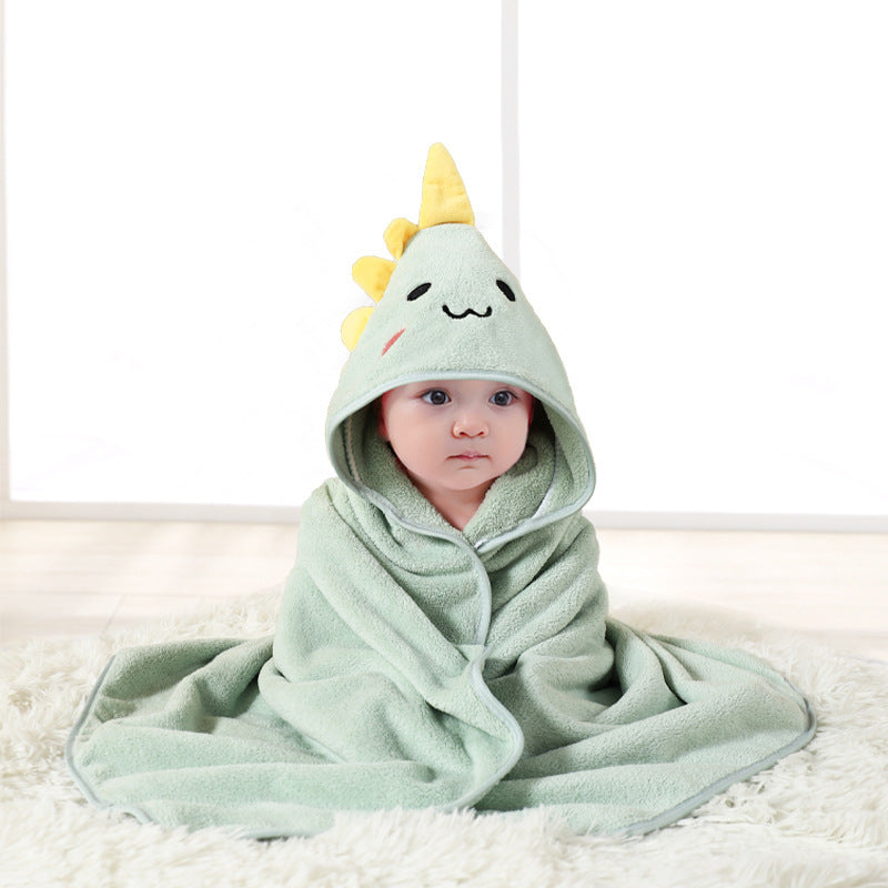 HKM-154899 Cartoon Animal Swaddle Bath Towel - Soft Polyester Fiber Baby Blanket, 80x80cm