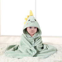 HKM-154899 Cartoon Animal Swaddle Bath Towel - Soft Polyester Fiber Baby Blanket, 80x80cm