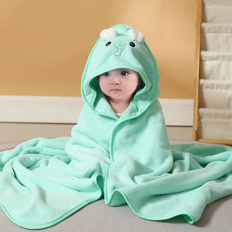 HKM-154899 Cartoon Animal Swaddle Bath Towel - Soft Polyester Fiber Baby Blanket, 80x80cm