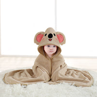 HKM-154899 Cartoon Animal Swaddle Bath Towel - Soft Polyester Fiber Baby Blanket, 80x80cm