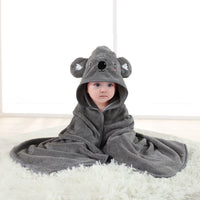 HKM-154899 Cartoon Animal Swaddle Bath Towel - Soft Polyester Fiber Baby Blanket, 80x80cm