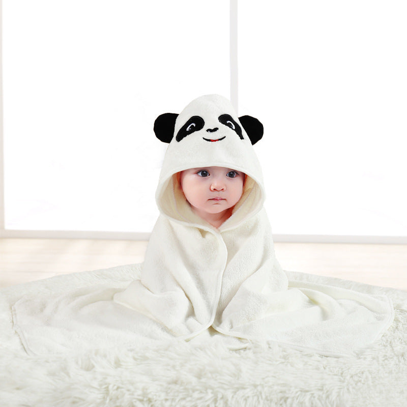 HKM-154899 Cartoon Animal Swaddle Bath Towel - Soft Polyester Fiber Baby Blanket, 80x80cm