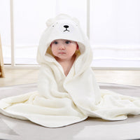 HKM-154899 Cartoon Animal Swaddle Bath Towel - Soft Polyester Fiber Baby Blanket, 80x80cm