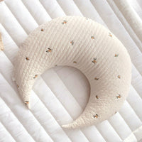 HKM-154899 Cute Cotton Bear Pillow for Infants under 1 Year - Summer Cushioned Bolster in Olive and Tulip Beige