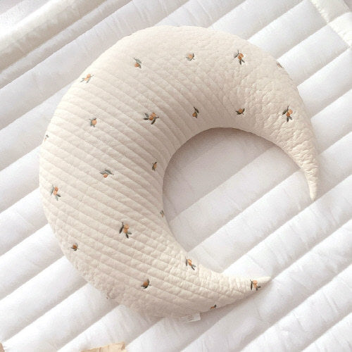 HKM-154899 Cute Cotton Bear Pillow for Infants under 1 Year - Summer Cushioned Bolster in Olive and Tulip Beige