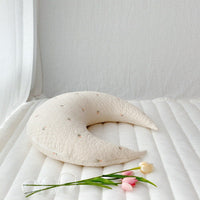HKM-154899 Cute Cotton Bear Pillow for Infants under 1 Year - Summer Cushioned Bolster in Olive and Tulip Beige