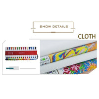 HKM-155411 Colorful Fox DIY Cross Stitch Kit - Ecological Cotton, Cartoon Design, 31.3 x 21.7 cm