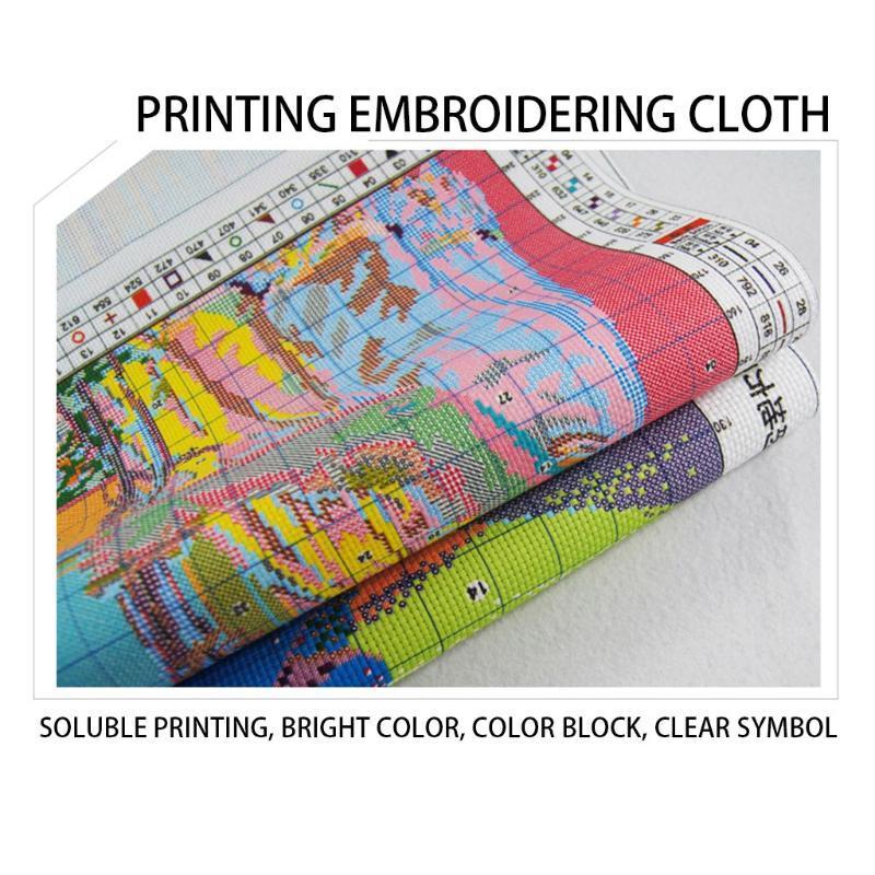 KTX-155411 Colorful Fox DIY Cross Stitch Kit - Ecological Cotton, Cartoon Design, 31.3 x 21.7 cm